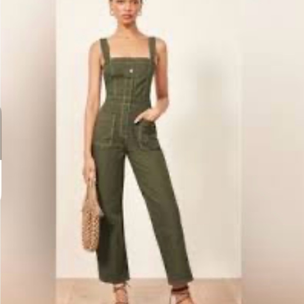 Chelsea28 Olive Green Utility Jumpsuit